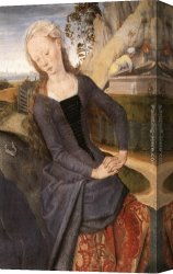 Memling Canvas Paintings - Triptych of Adriaan Reins [detail 3, central panel] by Hans Memling